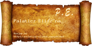 Palaticz Eliána névjegykártya
